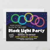 Gloed in de Donkere Birthday Party Kaart (Voorkant)