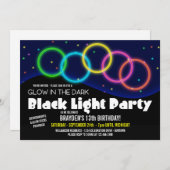 Gloed in de Donkere Birthday Party Kaart (Voorkant / Achterkant)