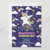 Gloed in de donkere eenhoorn verjaardag regenboog kaart (Voorkant)