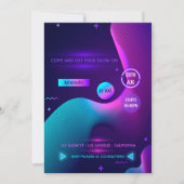 Gloed in de donkere Neon Birthday Party Invitation Kaart (Voorkant)