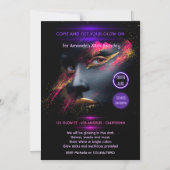 Gloed in de Donkere Neon Party Magnetische Uitnodiging (Voorkant)