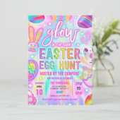 Gloed in de donkere neontijzer Paaseiershunt Kaart (Staand voorkant)