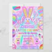 Gloed in de donkere neontijzer Paaseiershunt Kaart (Voorkant)