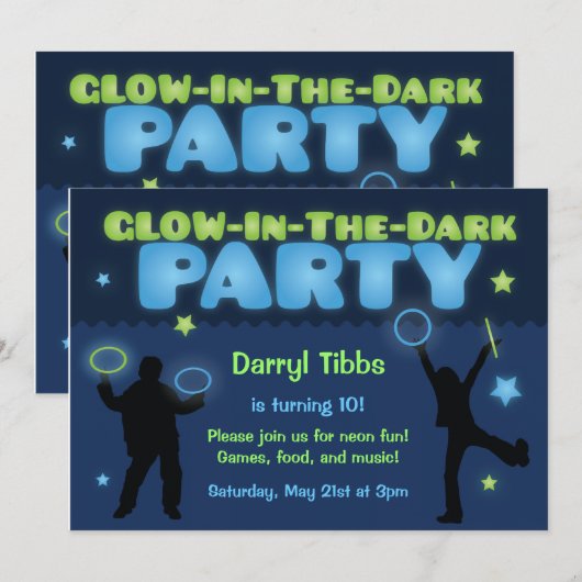 Gloed in de donkere partij kaart (Voorkant / Achterkant)