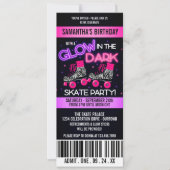 Gloed in de donkere Skating Birthday Party Invitat Kaart (Voorkant)