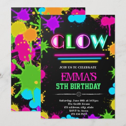 Gloed in de donkere uitnodiging (Voorkant / Achterkant)