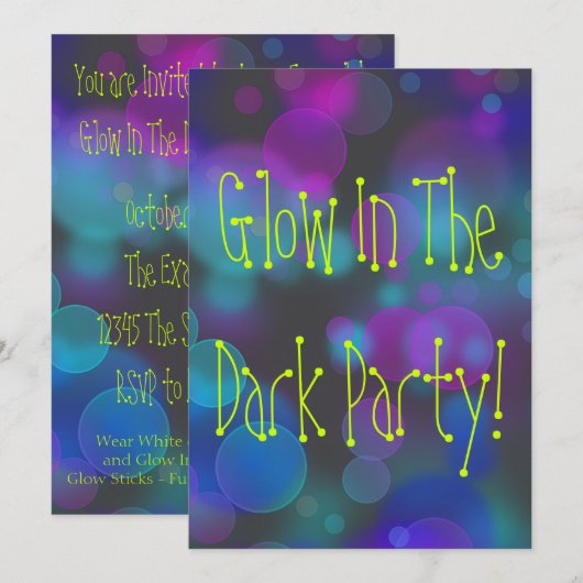 Gloed in de donkere verjaardag kaart (Voorkant / Achterkant)