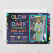 Gloed in de donkere verjaardag Neon Paint Party fo Kaart (Voorkant)