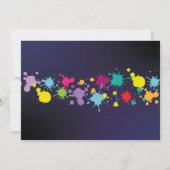 Gloed in de donkere verjaardag Neon Paint Party fo Kaart (Achterkant)