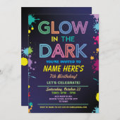 Gloed in de donkere verjaardag van de neonverf Sch Kaart (Voorkant / Achterkant)