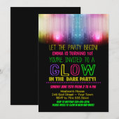 Gloed in de donkere verjaardagsuitnodiging kaart (Voorkant / Achterkant)