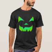 Gloed in de donkergroene Jack O Lantern pompoen T-shirt (Voorkant)