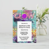 Gloed in de donkerneonfeestelijke glans kaart (Staand voorkant)