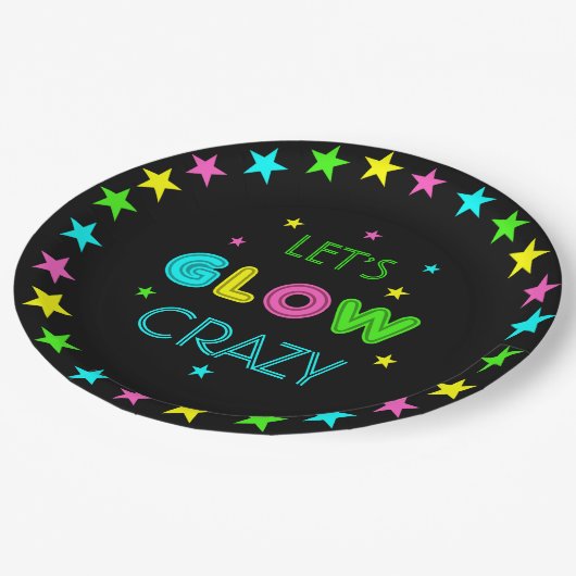 Gloed in de donkerzwarte Borden Papieren Bordje (Gekanteld)