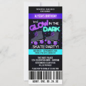 Gloed in de uitnodiging van de Dark Skating Party (Voorkant)