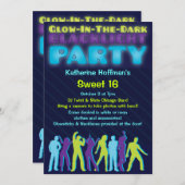 Gloed in de uitnodiging van de donkere Blacklight- (Voorkant / Achterkant)