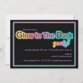 Gloed in de uitnodiging van de donkere Blacklight- (Voorkant)