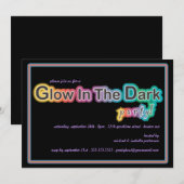 Gloed in de uitnodiging van de donkere Blacklight- (Voorkant / Achterkant)