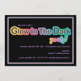 Gloed in de uitnodiging van de donkere Blacklight-