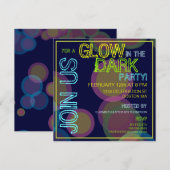 Gloed in de uitnodiging van de donkere Blacklight- (Voorkant / Achterkant)