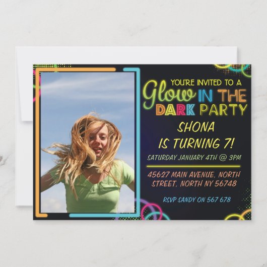 Gloed in de uitnodiging voor de geboorte van de do (Voorkant)