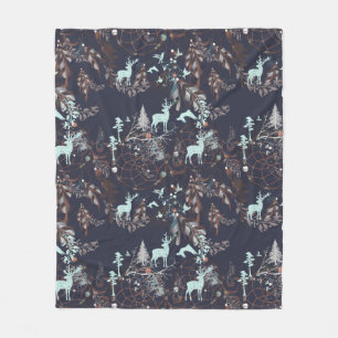 Gloed in donker natuur boho tribaal patroon fleece deken