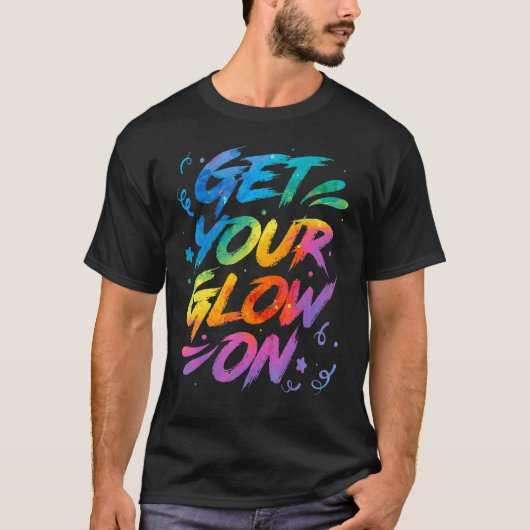 Gloed in heldere kleuren 80 thema t-shirt (Voorkant)