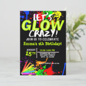 Gloed in het donker Cosmic Jump & Neon party Kaart (Staand voorkant)