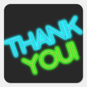 Gloed in het donker Dank je Vierkante Sticker (Voorkant)