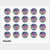 Gloed in het donker kinder neon partij Meisjes Ronde Sticker (Vel)