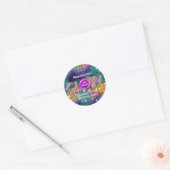 Gloed in het donker kinder neon partij Meisjes Ronde Sticker (Envelop)
