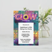 Gloed in het donker neonfeest voor kinderen kaart (Staand voorkant)