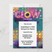 Gloed in het donker neonfeest voor kinderen kaart (Voorkant)