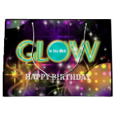 Gloed in het donkere kinder neon verjaardagsfeest  groot cadeauzakje (Voorkant)