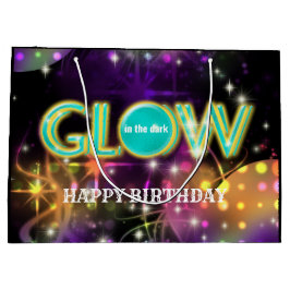 Gloed in het donkere kinder neon verjaardagsfeest  groot cadeauzakje