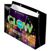 Gloed in het donkere kinder neon verjaardagsfeest  groot cadeauzakje (Voorkant Gekanteld)