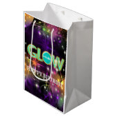 Gloed in het donkere kinder neon verjaardagsfeest medium cadeauzakje (Voorkant Gekanteld)