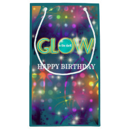 Gloed in het donkere kinder neonfeest klein cadeauzakje