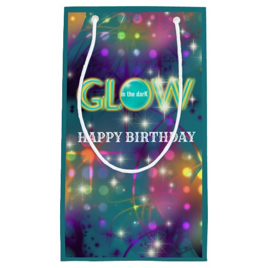 Gloed in het donkere kinder neonfeest klein cadeauzakje (Voorkant)