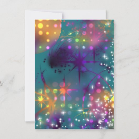 Gloed in het donkerneonfeest kaart (Achterkant)