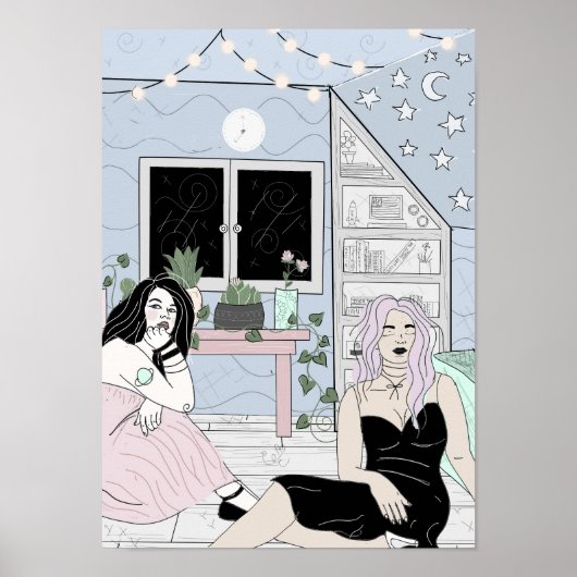 Gloed in het poster donkere plafondsterren (Voorkant)