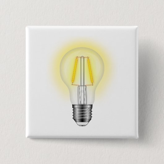 Gloed Lamp Vierkante Button 5,1 Cm (Voorkant)