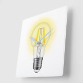 Gloed Lamp Vierkante Klok (Hoek)