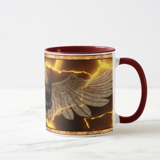 Gloed Lava Winged Skull Mok (Rechts)