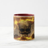 Gloed Lava Winged Skull Mok (Midden)