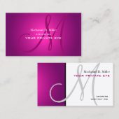 Gloed Magenta Monogram Visitekaartje (Voorkant / Achterkant)