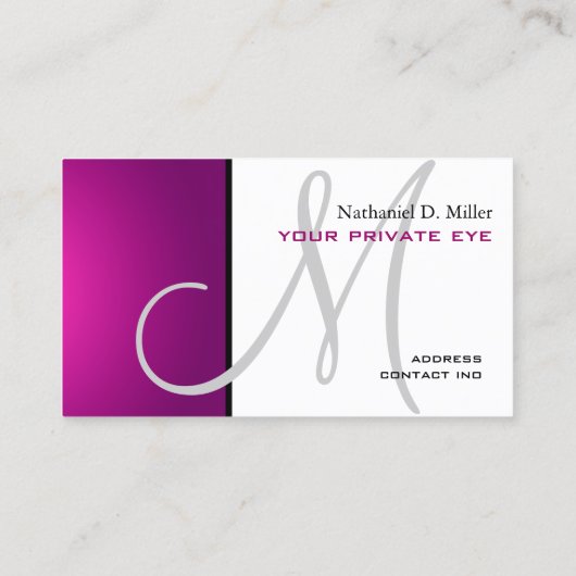 Gloed Magenta Monogram Visitekaartje (Achterkant)