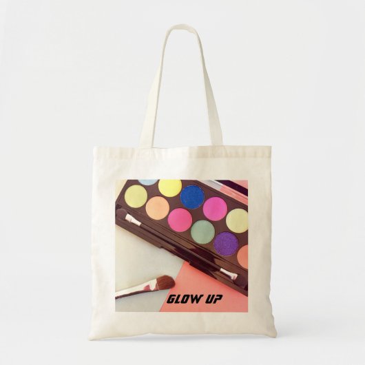 gloed, make-up, oogschaduw, roze, helder, levendig tote bag (Voorkant)