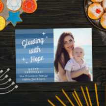 Gloed met Hope Hanukkah-fotokaart
