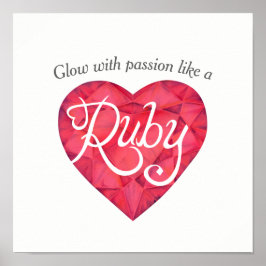 Gloed met passie als een poster van de Ruby-kunst